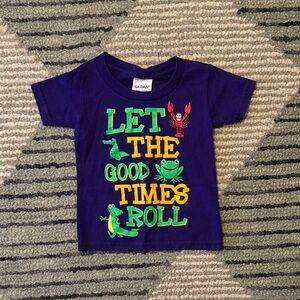 Gildan Kids "Let The Good Times Roll" Purple Mardi Gras Graphic Tee